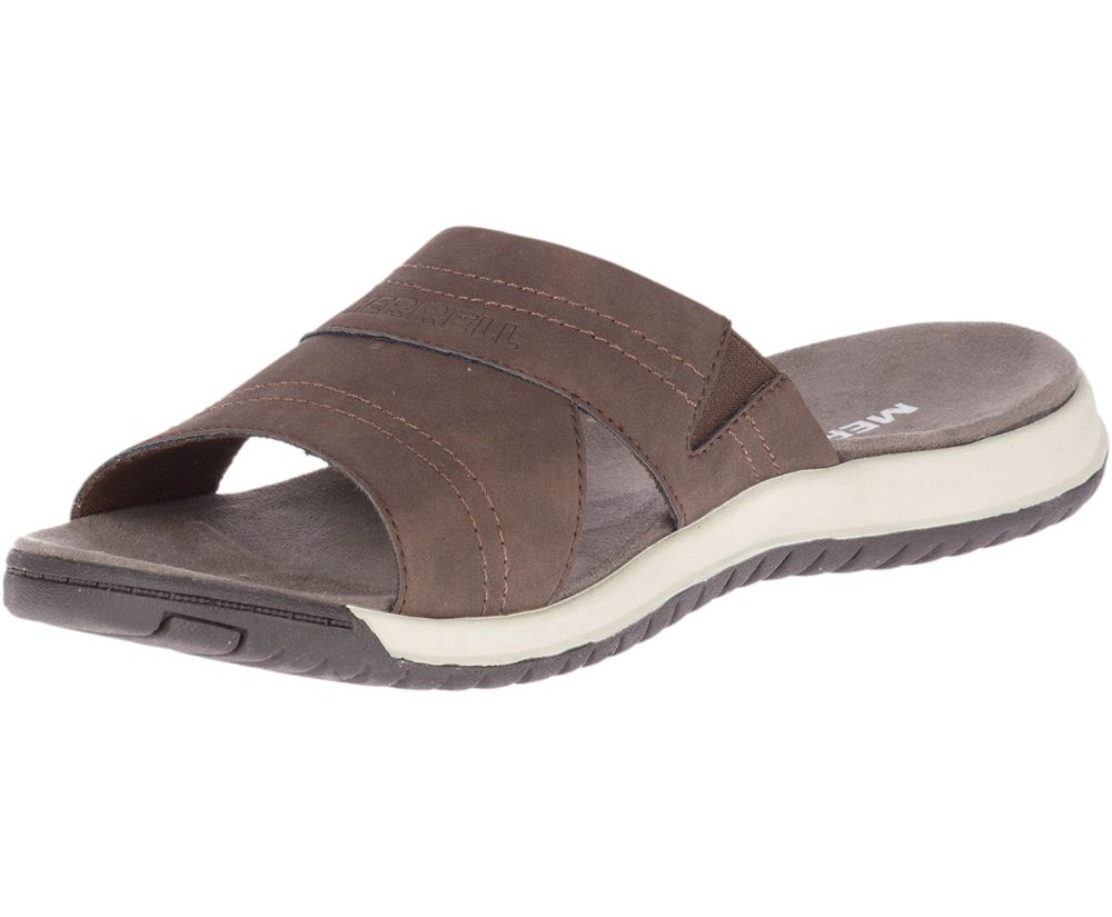 Merrell Sandals Brown - Veron Slide - Mens 19OTXGPRN
